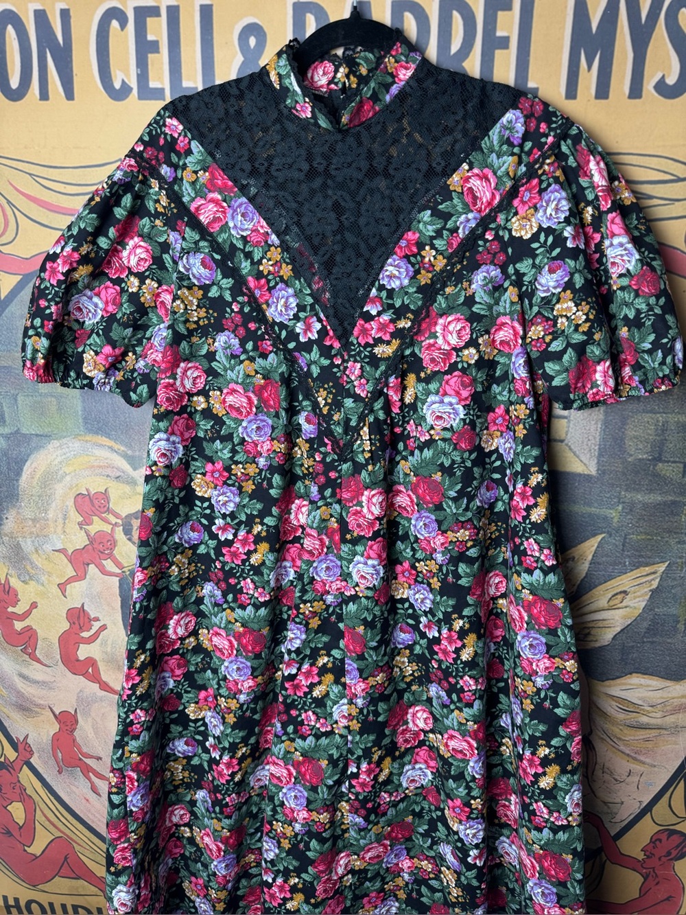 Especially for You…Rare 90s Vintage Floral Cottagecore Puff Sleeve Midi Dress